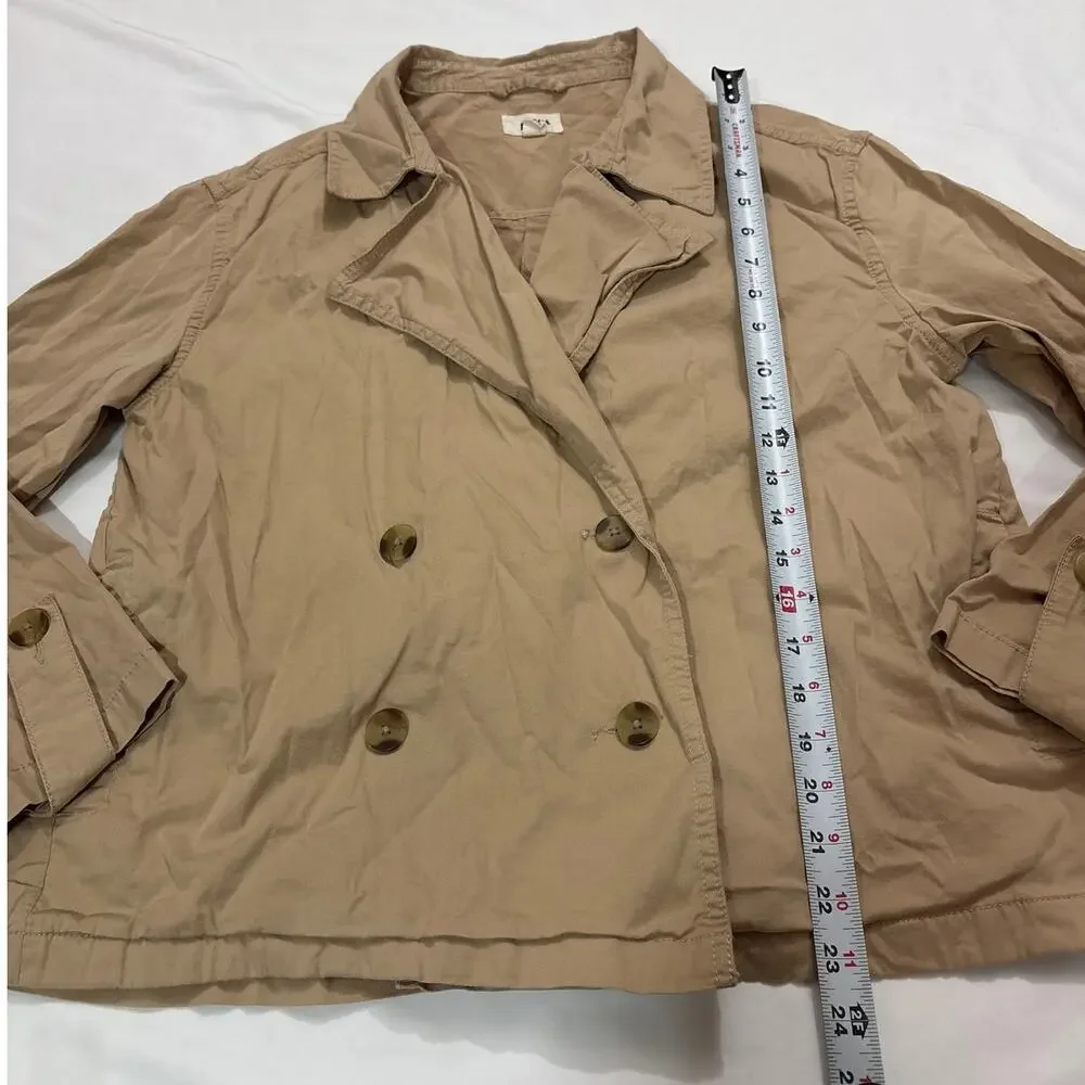 Pact Women’s Medium Boulevard Brushed Twill Double Breasted Light Jacket Cotton